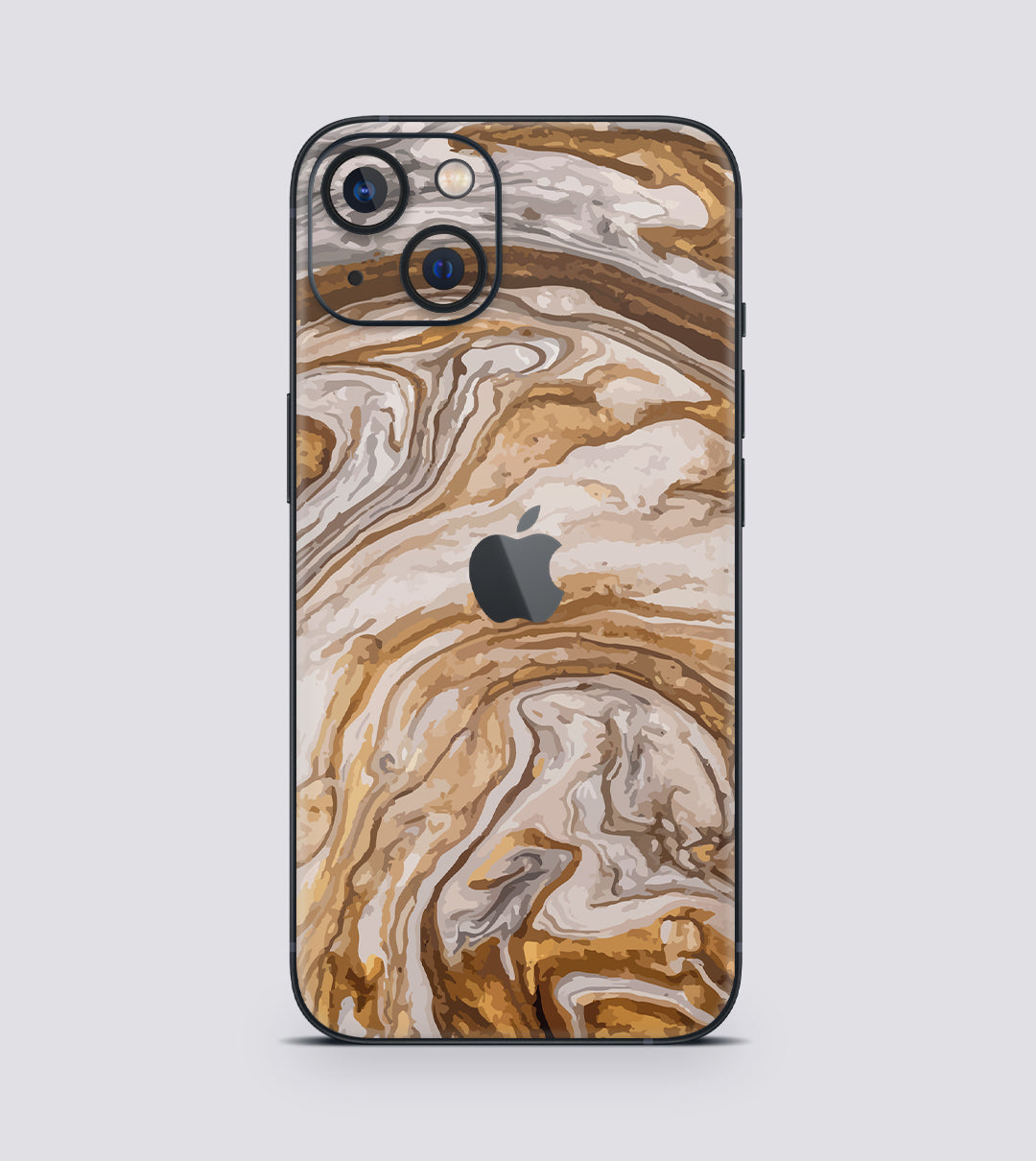 3D textured iPhone 13 skin. Design Golden Swirl